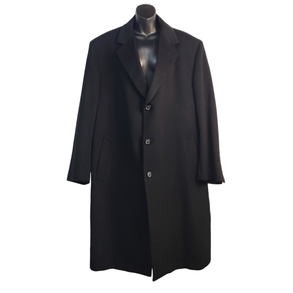 Nautica Men's Black Wool Peacoat Button Lined Size 46R